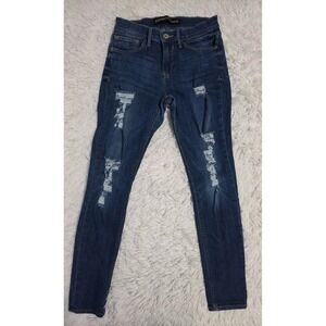 Express Jeans Leggings Womens Mid Rise Ripped Distressed Denim Size 4R